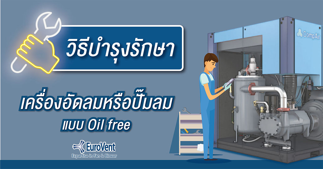 วิธีดูแลและบำรุงรักษา เครื่องอัดลมหรือปั๊มลมแบบ OIL FREE                        